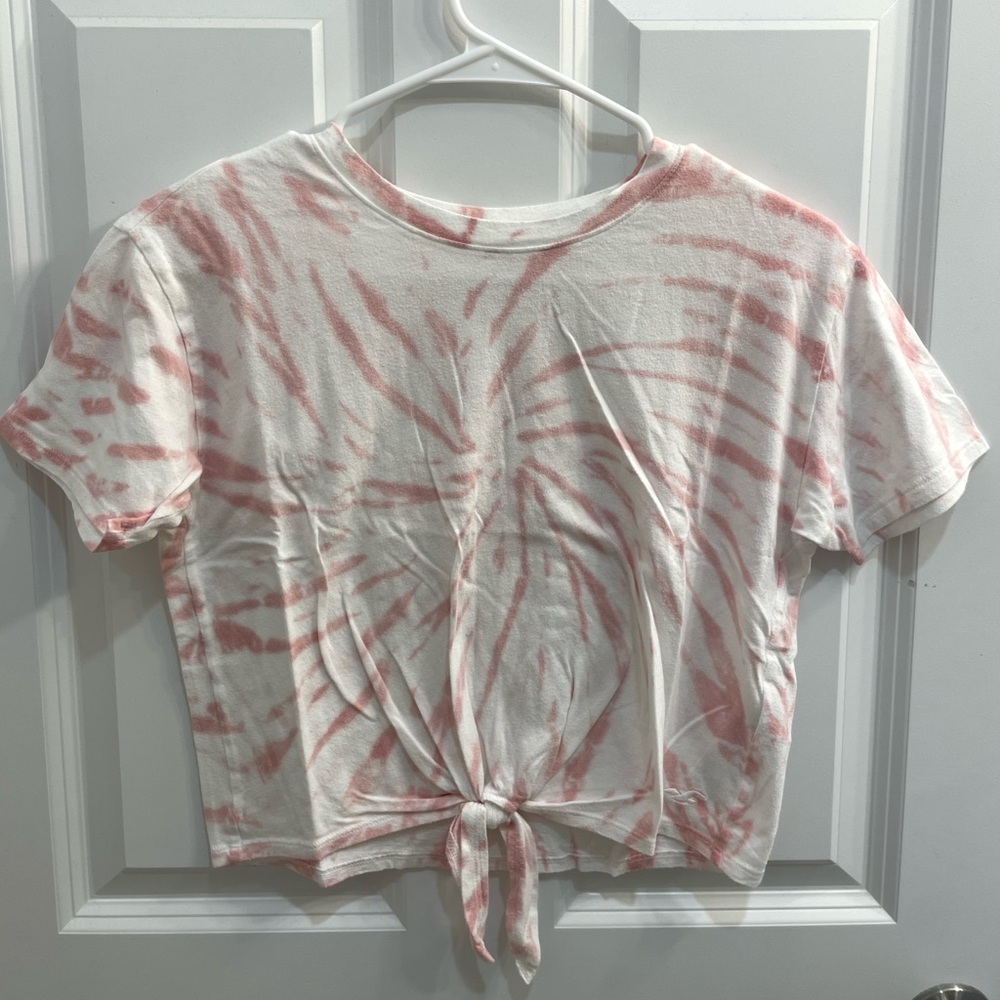 Hollister Tie Dye Tie Front Crop Top